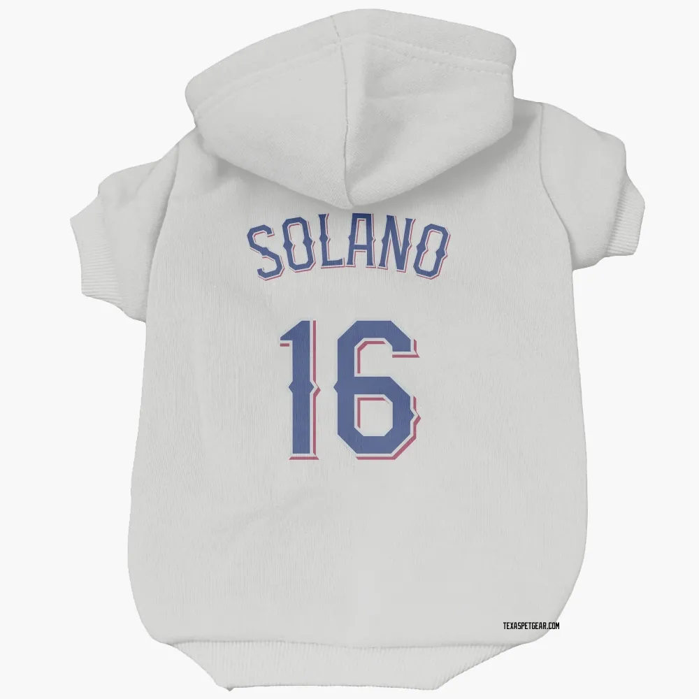 Texas Rangers Donovan Solano White Pet Hoodie for Dog & Cat