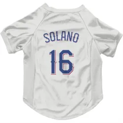 Texas Rangers Donovan Solano White Pet Jersey for Dog & Cat