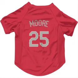 Texas Rangers Dylan Moore Red Pet Jersey for Dog & Cat