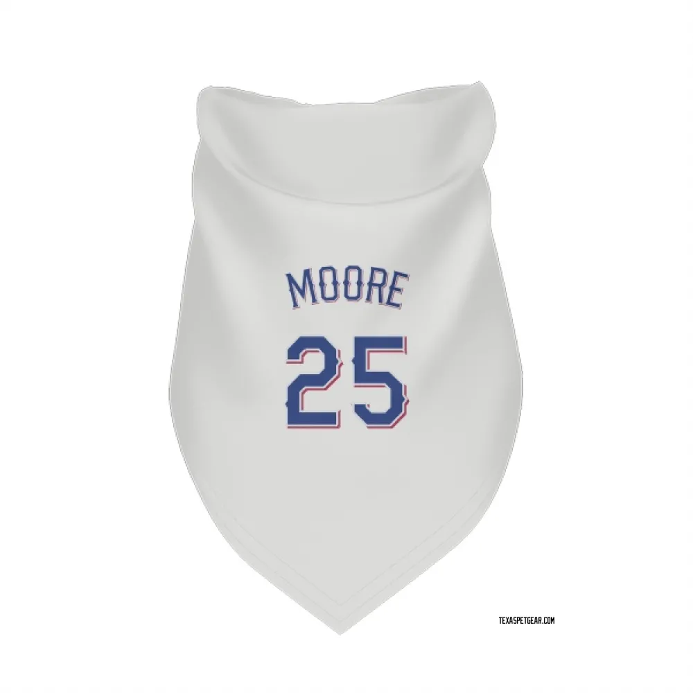 Texas Rangers Dylan Moore White Pet Bandana for Dog & Cat