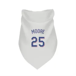 Texas Rangers Dylan Moore White Pet Bandana for Dog & Cat