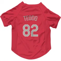 Texas Rangers Emiliano Teodo Red Pet Jersey for Dog & Cat