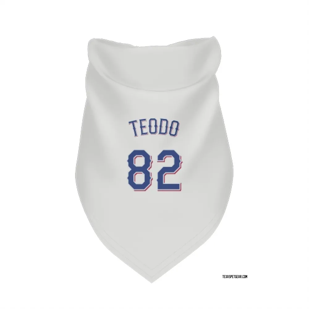 Texas Rangers Emiliano Teodo White Pet Bandana for Dog & Cat