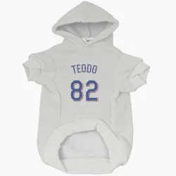 Texas Rangers Emiliano Teodo White Pet Hoodie for Dog & Cat