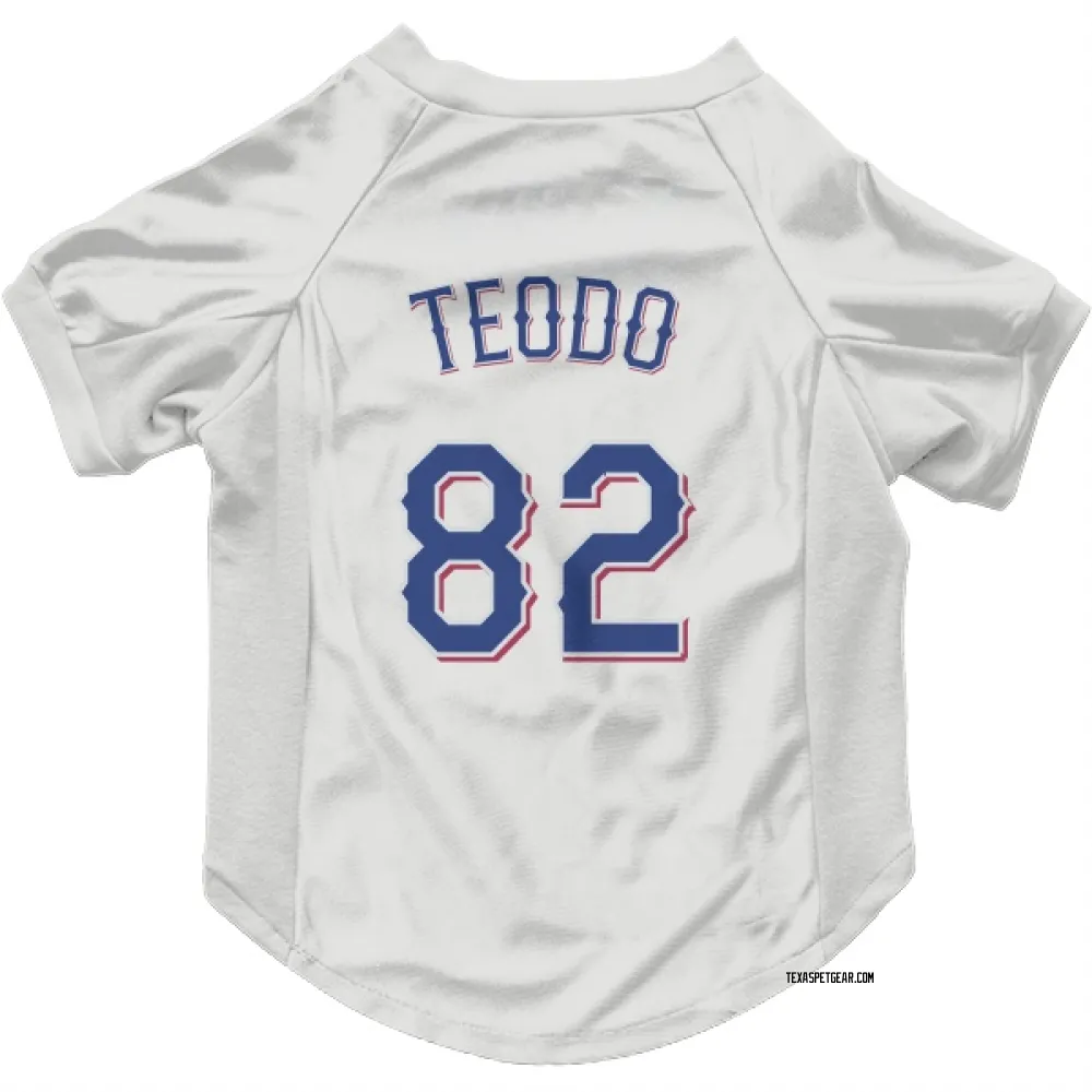 Texas Rangers Emiliano Teodo White Pet Jersey for Dog & Cat