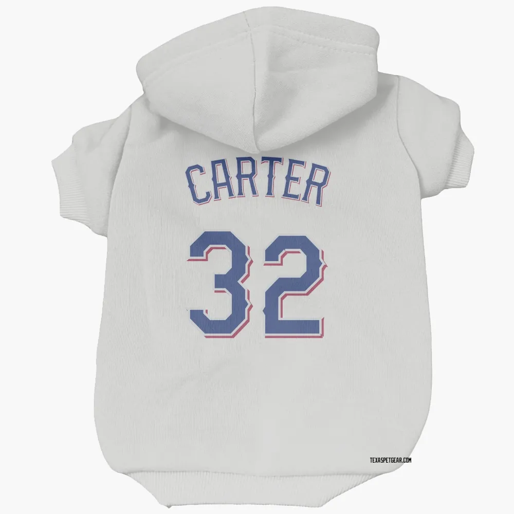 Texas Rangers Evan Carter White Pet Hoodie for Dog & Cat