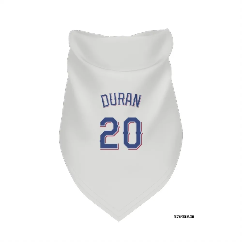 Texas Rangers Ezequiel Duran White Pet Bandana for Dog & Cat