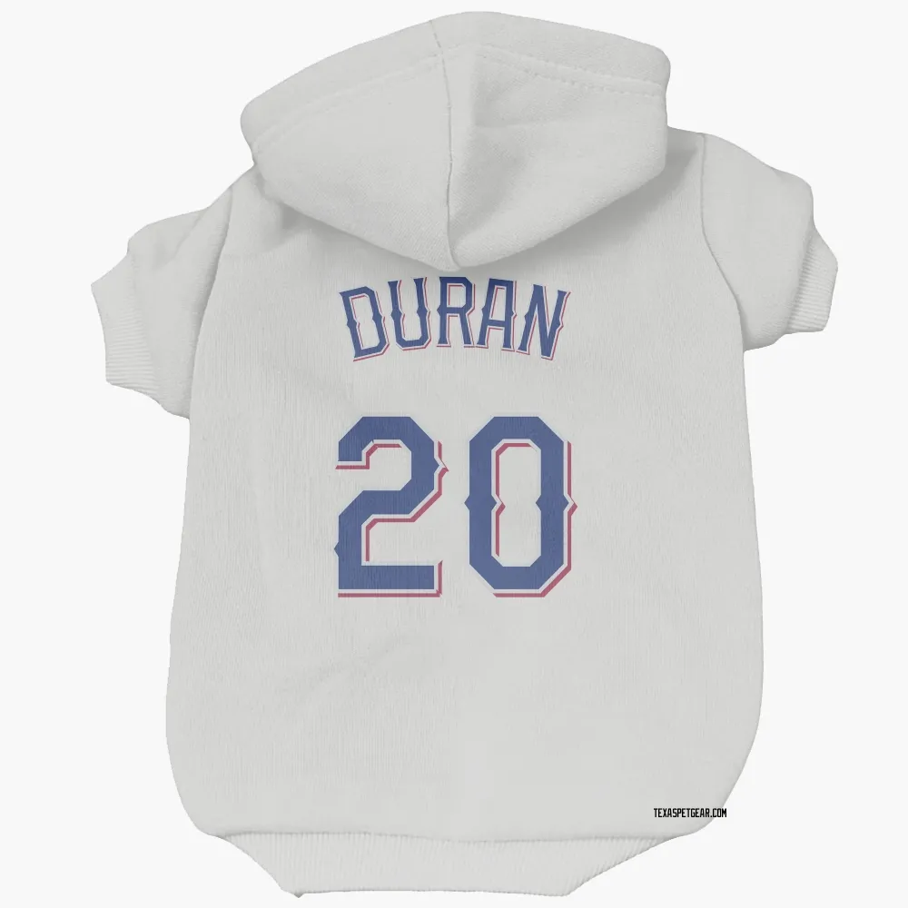 Texas Rangers Ezequiel Duran White Pet Hoodie for Dog & Cat
