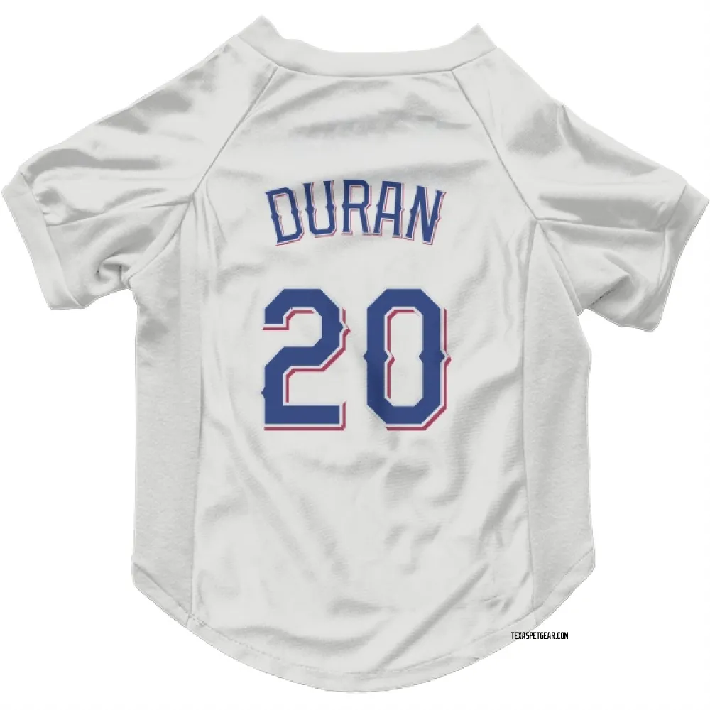 Texas Rangers Ezequiel Duran White Pet Jersey for Dog & Cat