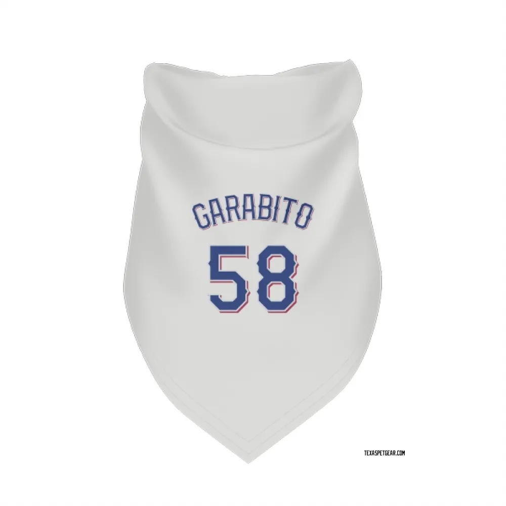 Texas Rangers Gerson Garabito White Pet Bandana for Dog & Cat