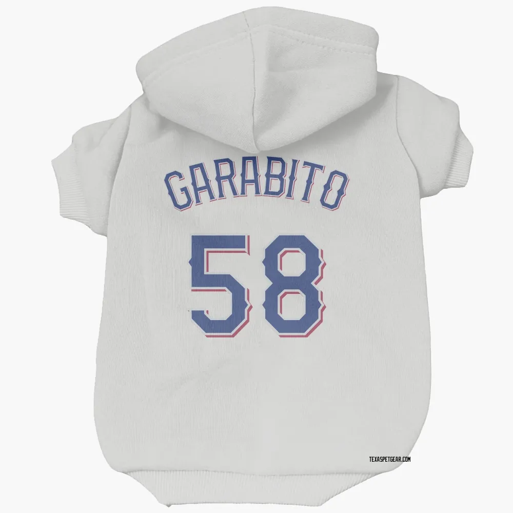 Texas Rangers Gerson Garabito White Pet Hoodie for Dog & Cat