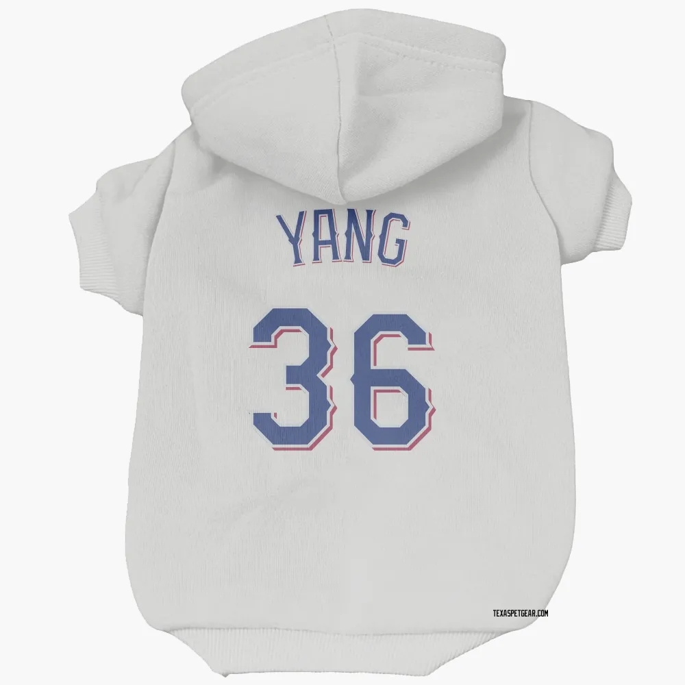 Texas Rangers Hyeon-Jong Yang White Pet Hoodie for Dog & Cat