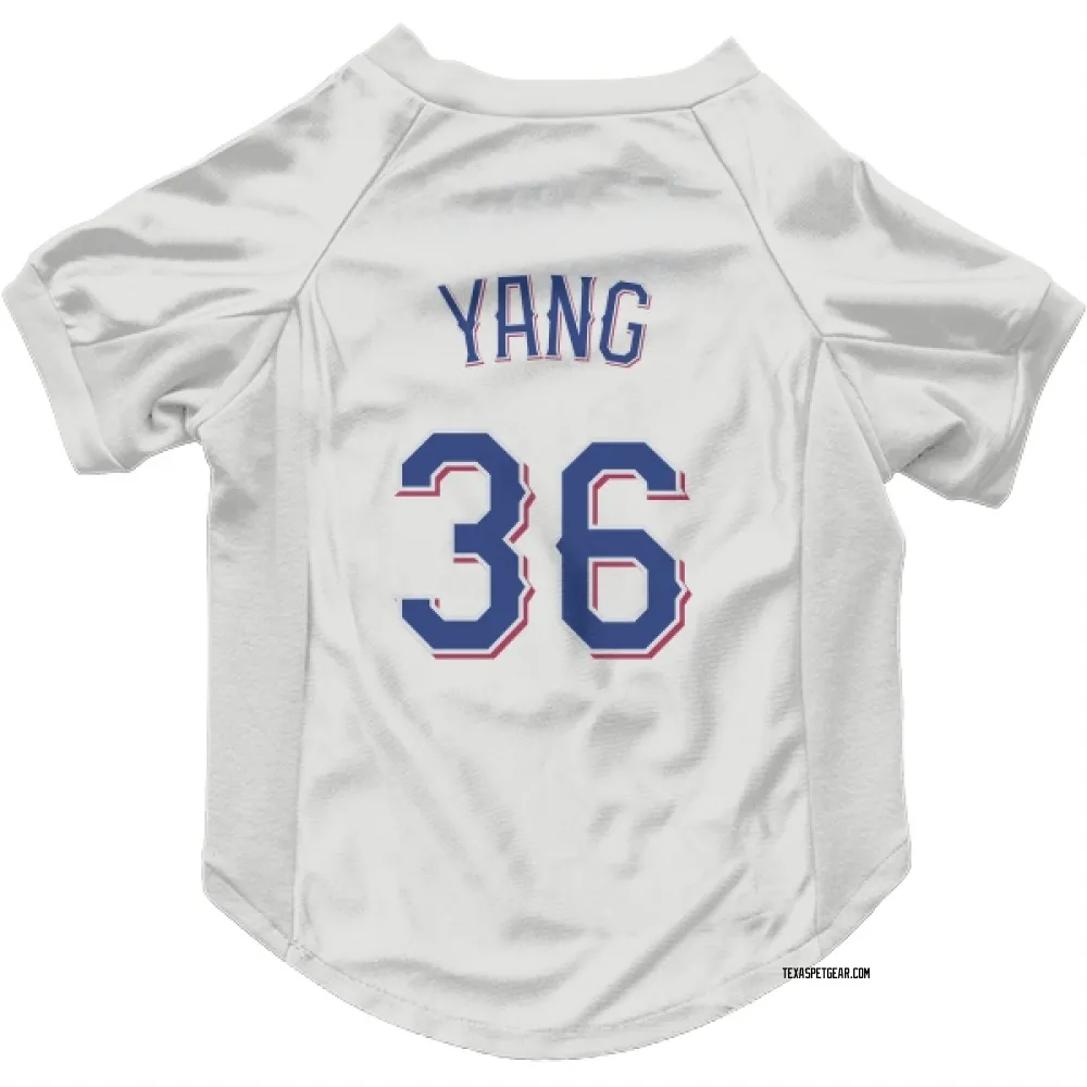 Texas Rangers Hyeon-Jong Yang White Pet Jersey for Dog & Cat