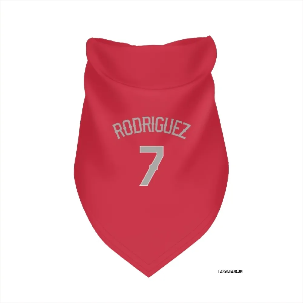 Texas Rangers Ivan Rodriguez Red Pet Bandana for Dog & Cat