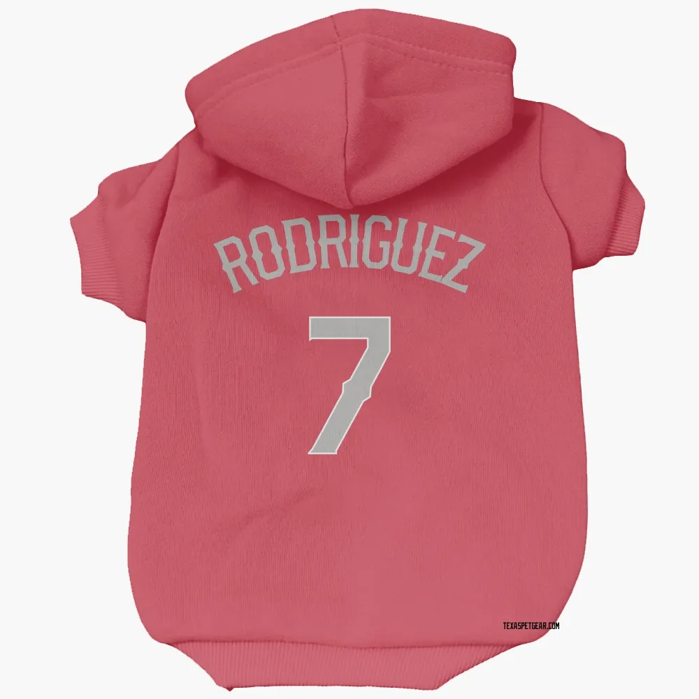Texas Rangers Ivan Rodriguez Red Pet Hoodie for Dog & Cat