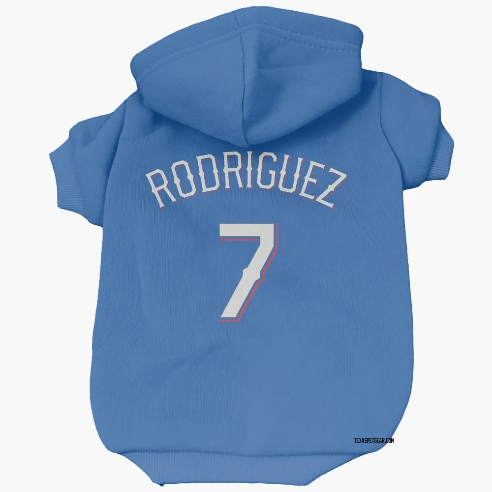 Texas Rangers Ivan Rodriguez Royal Pet Hoodie for Dog & Cat