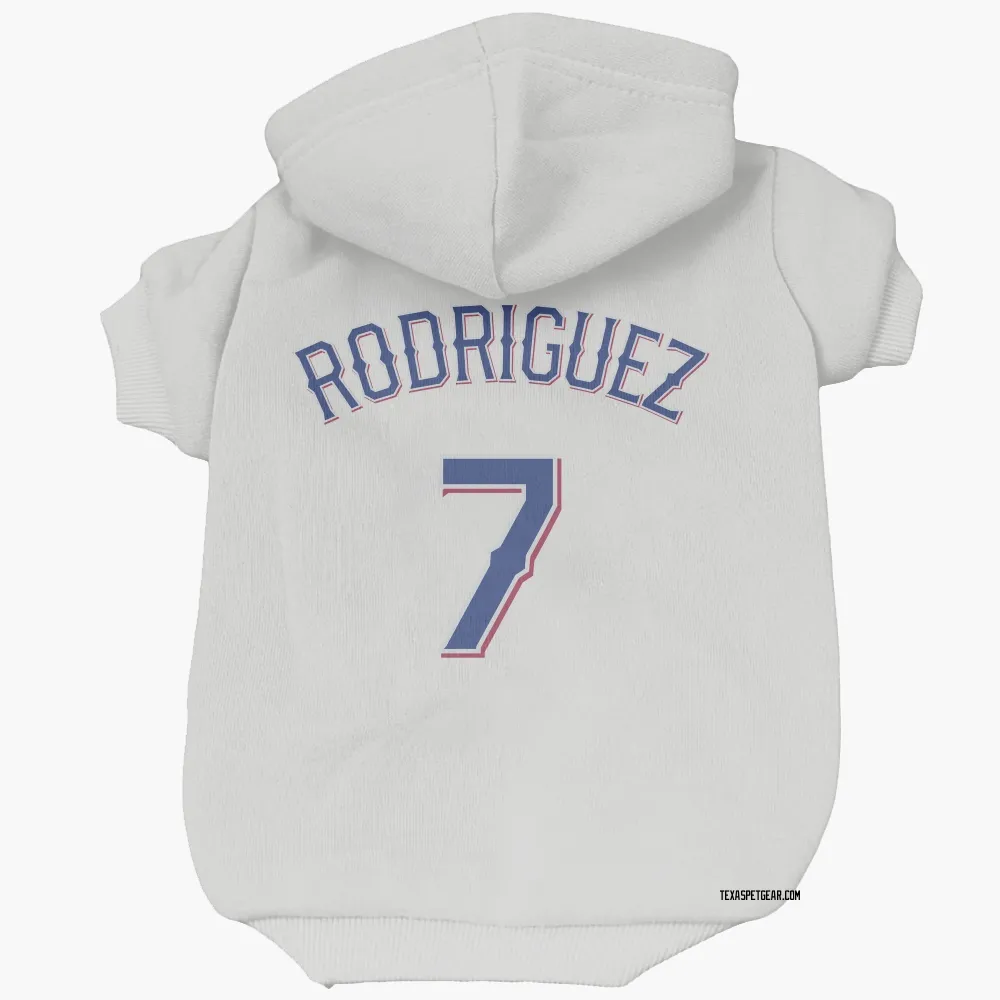 Texas Rangers Ivan Rodriguez White Pet Hoodie for Dog & Cat