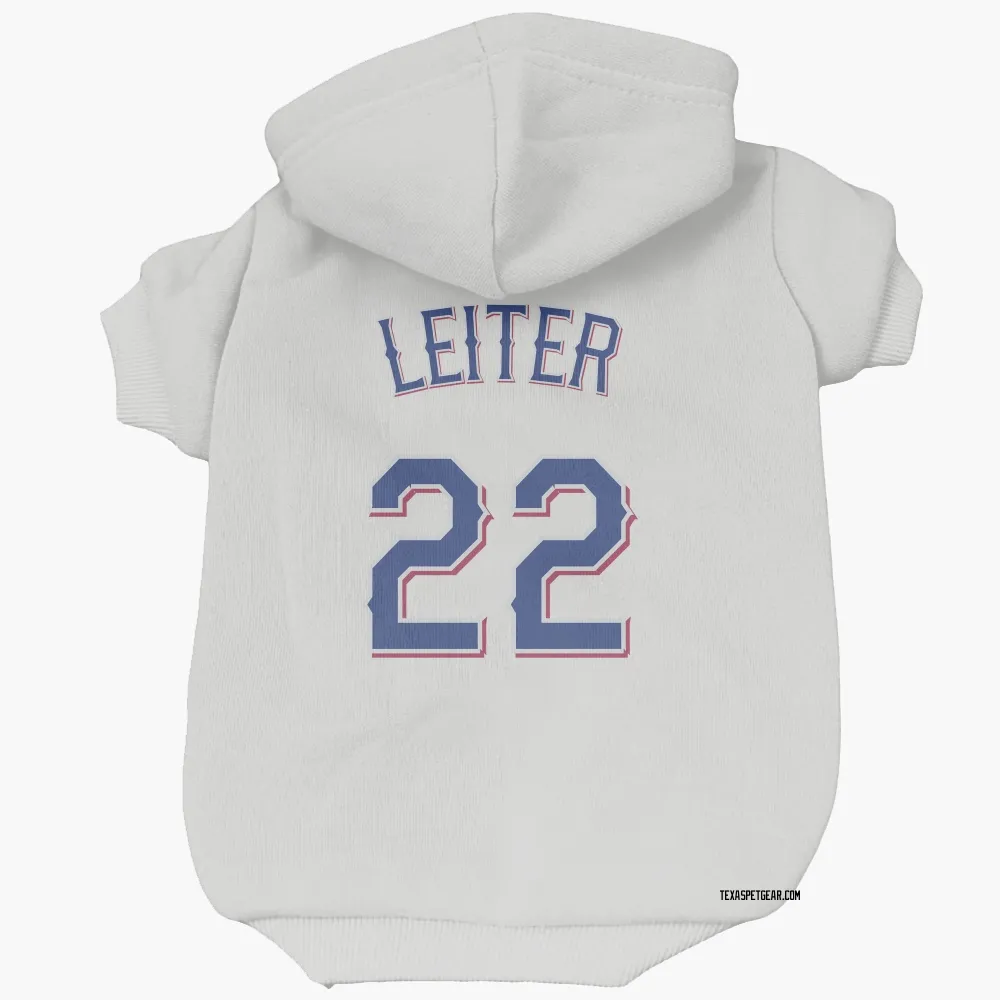 Texas Rangers Jack Leiter White Pet Hoodie for Dog & Cat