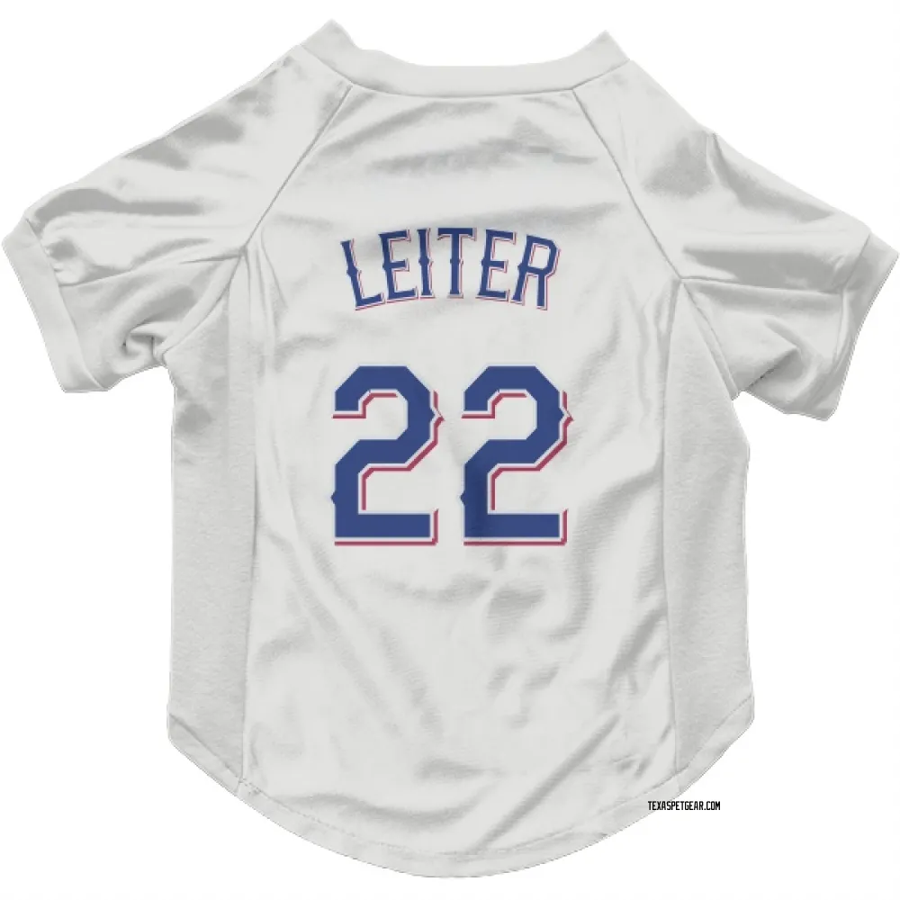 Texas Rangers Jack Leiter White Pet Jersey for Dog & Cat