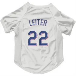 Texas Rangers Jack Leiter White Pet Jersey for Dog & Cat