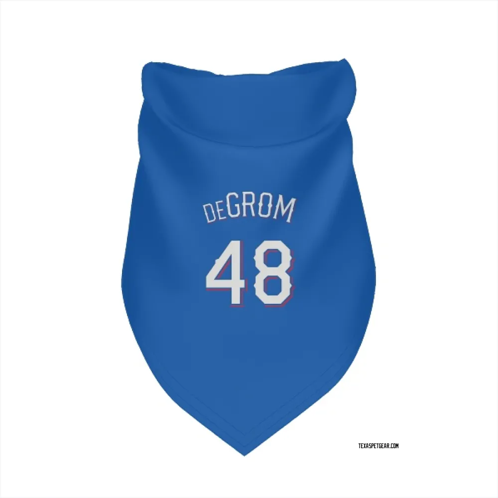 Texas Rangers Jacob deGrom Royal Pet Bandana for Dog & Cat
