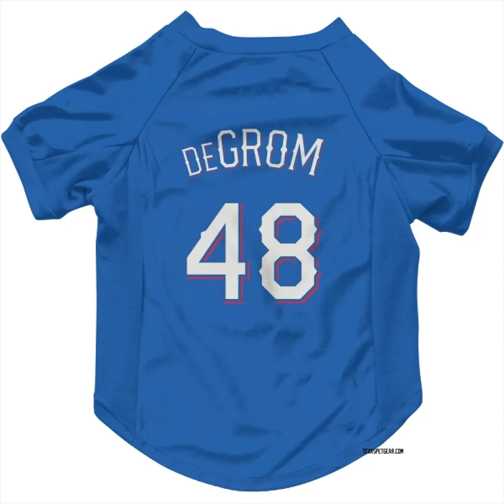 Texas Rangers Jacob deGrom Royal Pet Jersey for Dog & Cat