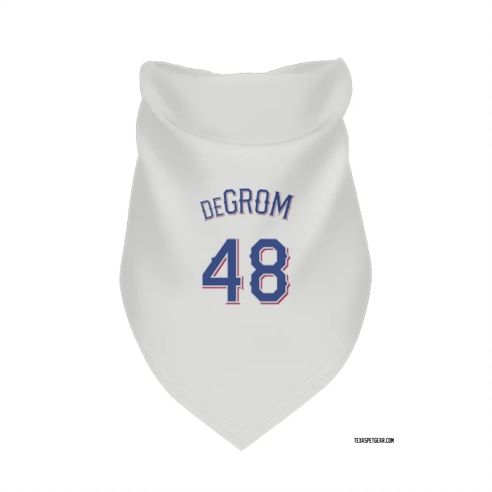 Texas Rangers Jacob deGrom White Pet Bandana for Dog & Cat