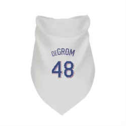 Texas Rangers Jacob deGrom White Pet Bandana for Dog & Cat