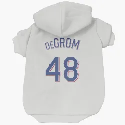 Texas Rangers Jacob deGrom White Pet Hoodie for Dog & Cat