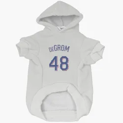 Texas Rangers Jacob deGrom White Pet Hoodie for Dog & Cat