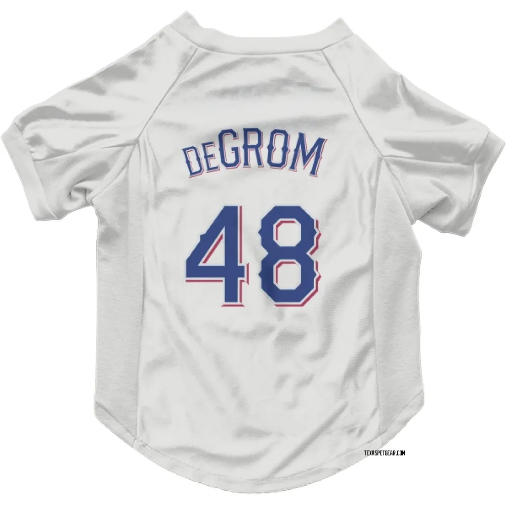 Texas Rangers Jacob deGrom White Pet Jersey for Dog & Cat