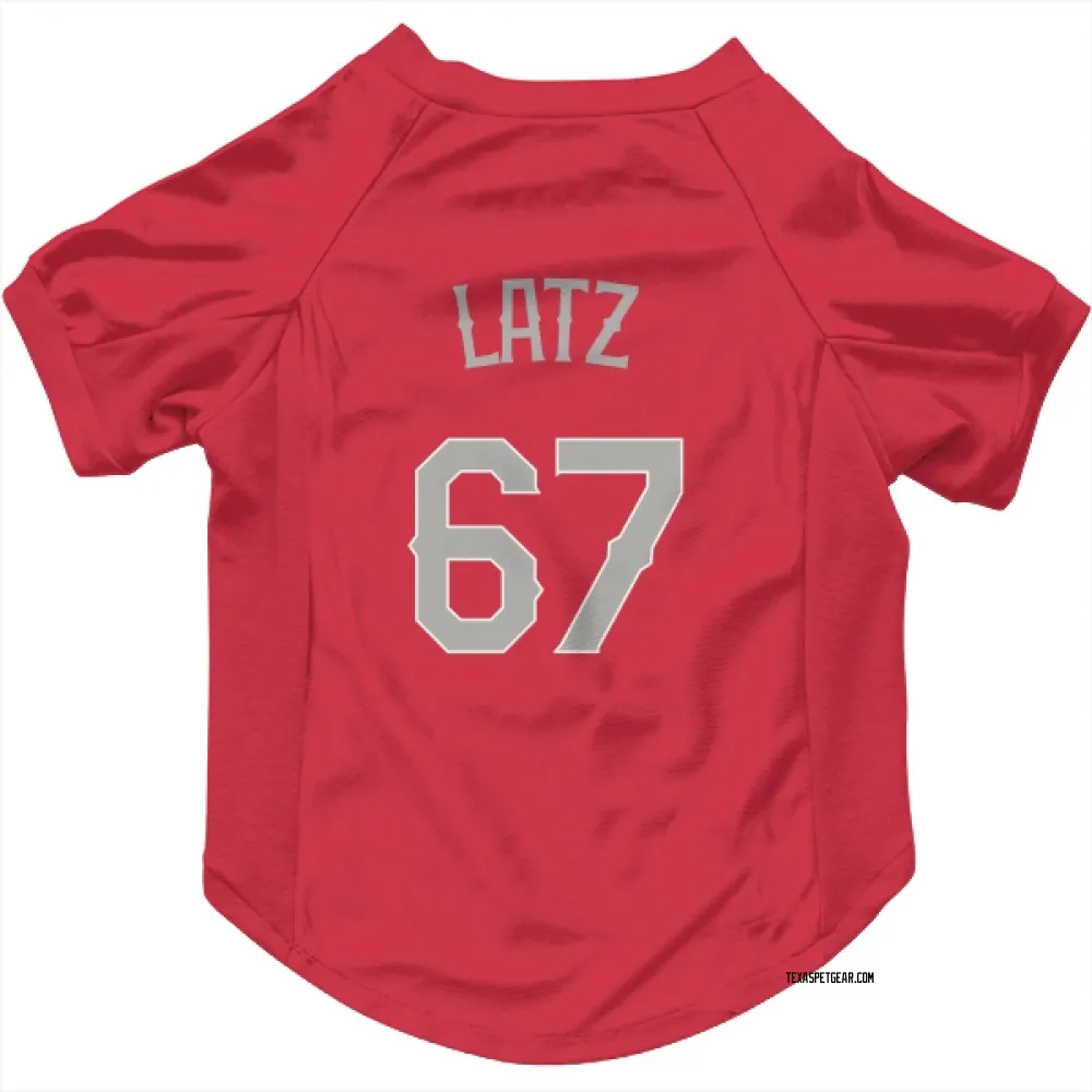 Texas Rangers Jacob Latz Red Pet Jersey for Dog & Cat