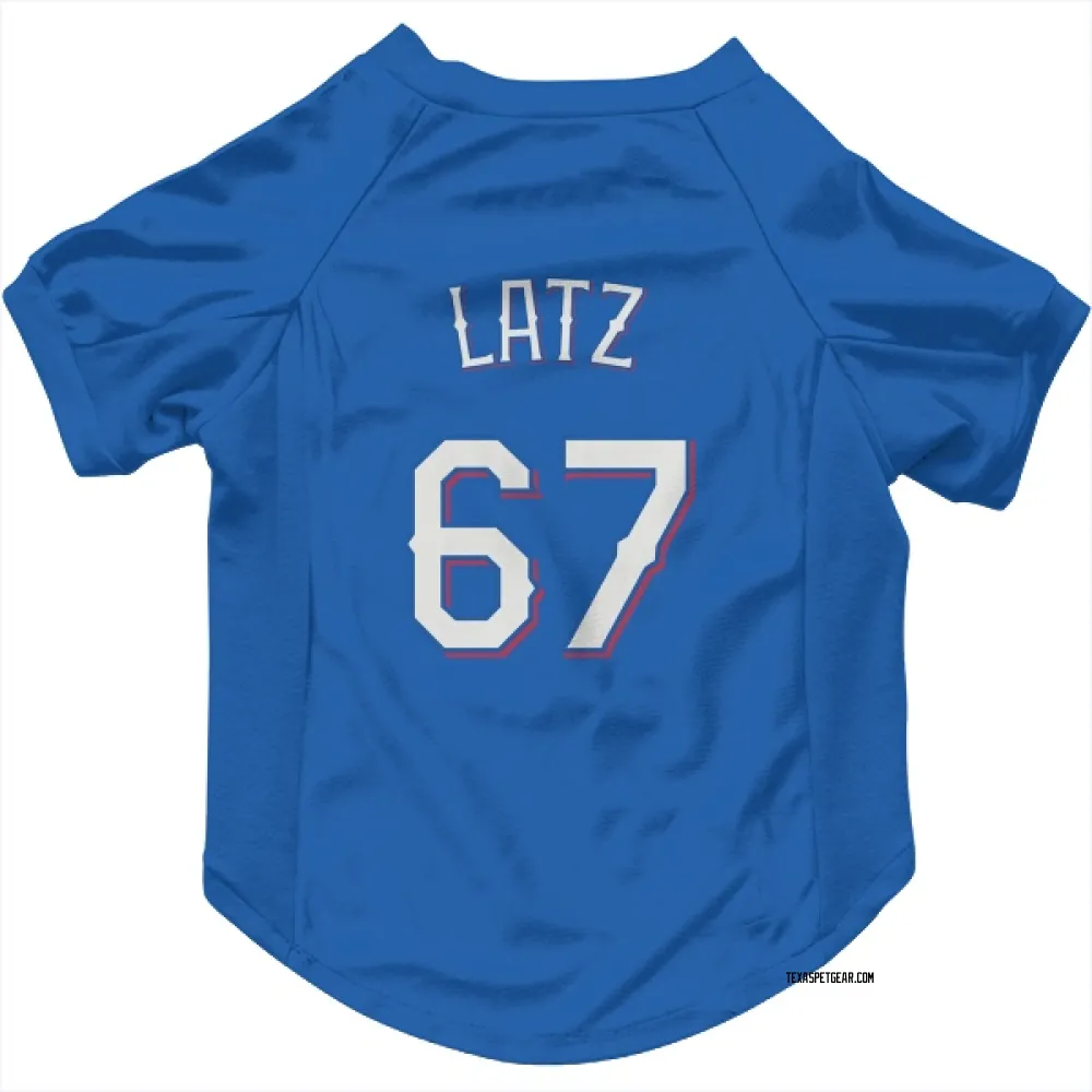 Texas Rangers Jacob Latz Royal Pet Jersey for Dog & Cat