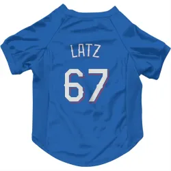 Texas Rangers Jacob Latz Royal Pet Jersey for Dog & Cat