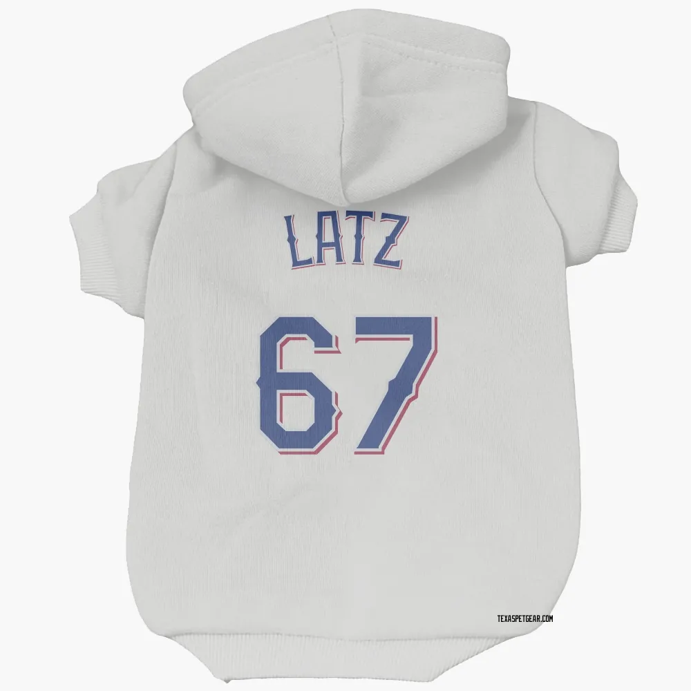 Texas Rangers Jacob Latz White Pet Hoodie for Dog & Cat