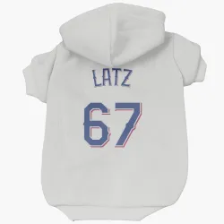 Texas Rangers Jacob Latz White Pet Hoodie for Dog & Cat