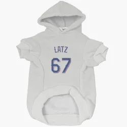 Texas Rangers Jacob Latz White Pet Hoodie for Dog & Cat