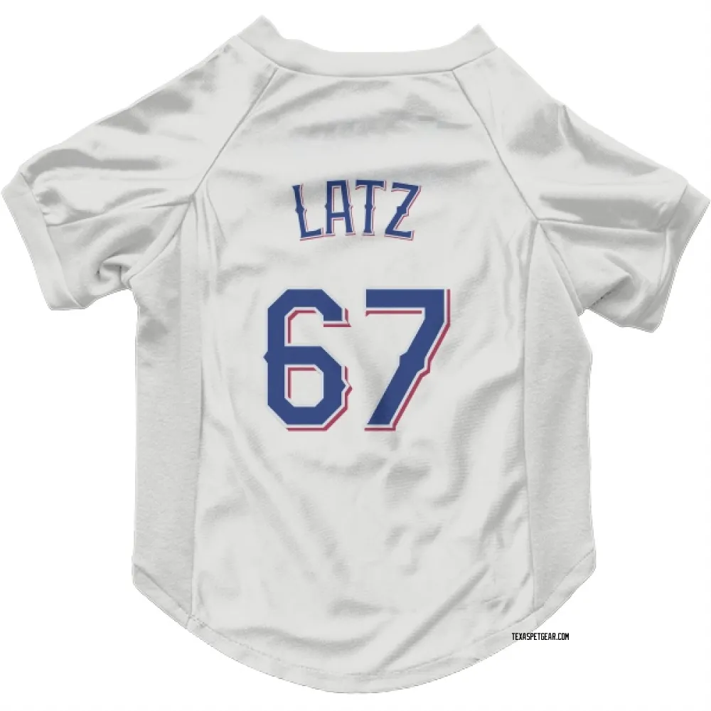 Texas Rangers Jacob Latz White Pet Jersey for Dog & Cat