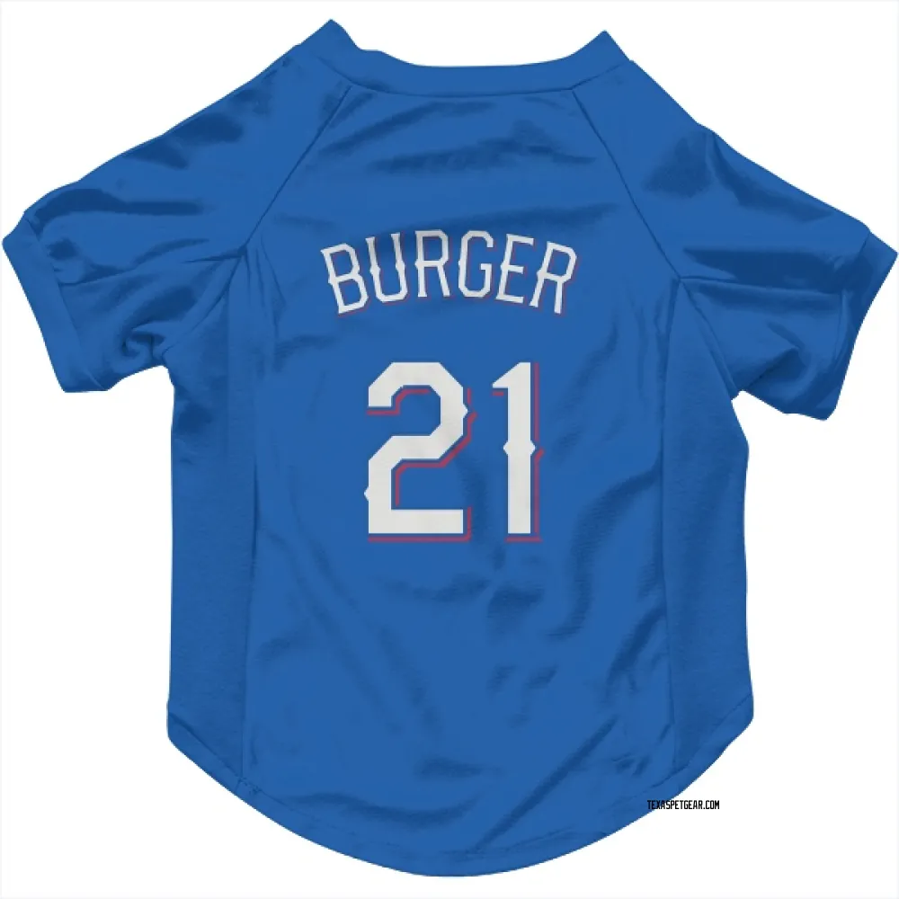 Texas Rangers Jake Burger Royal Pet Jersey for Dog & Cat