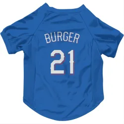 Texas Rangers Jake Burger Royal Pet Jersey for Dog & Cat