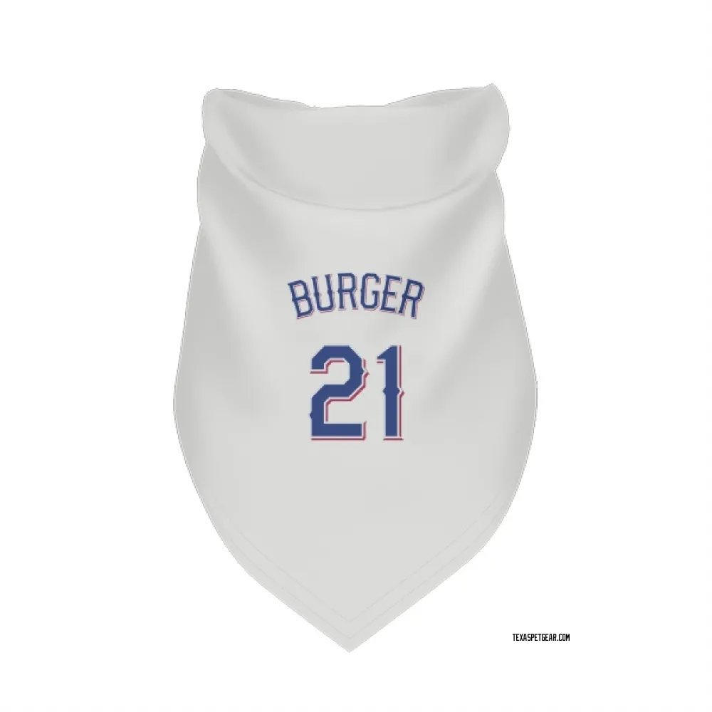 Texas Rangers Jake Burger White Pet Bandana for Dog & Cat