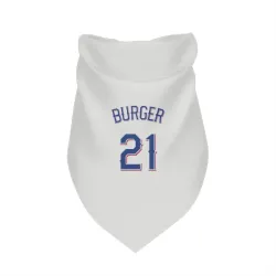 Texas Rangers Jake Burger White Pet Bandana for Dog & Cat
