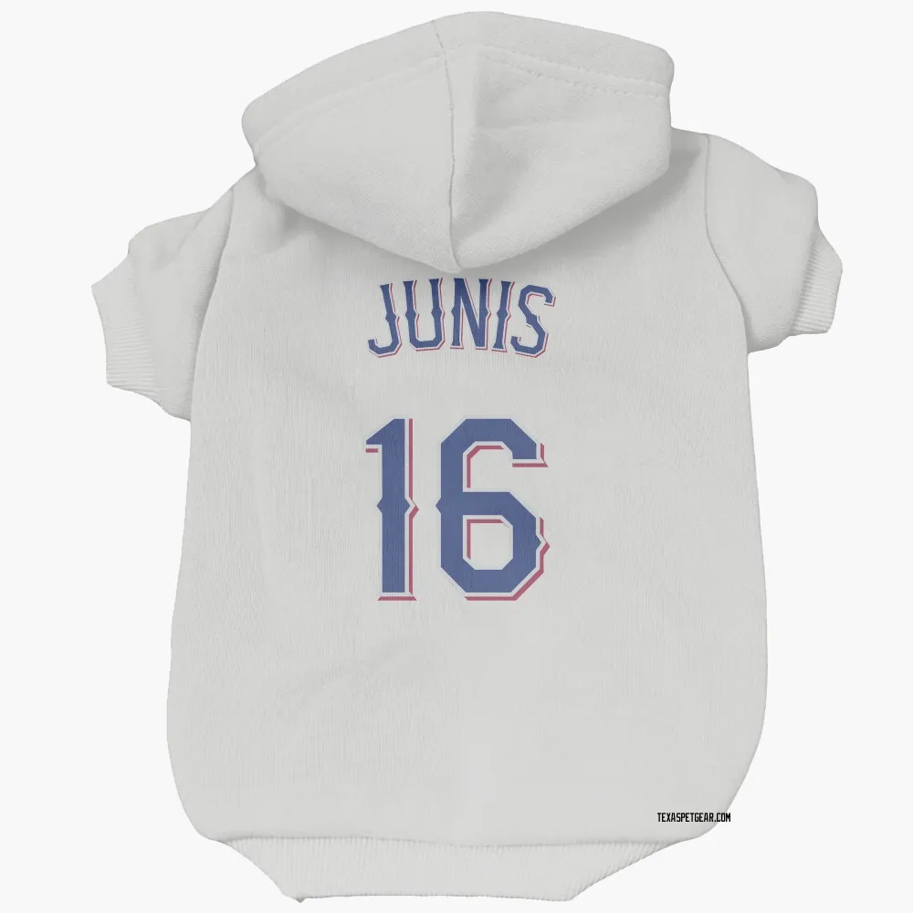 Texas Rangers Jakob Junis White Pet Hoodie for Dog & Cat