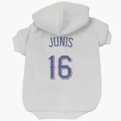 Texas Rangers Jakob Junis White Pet Hoodie for Dog & Cat