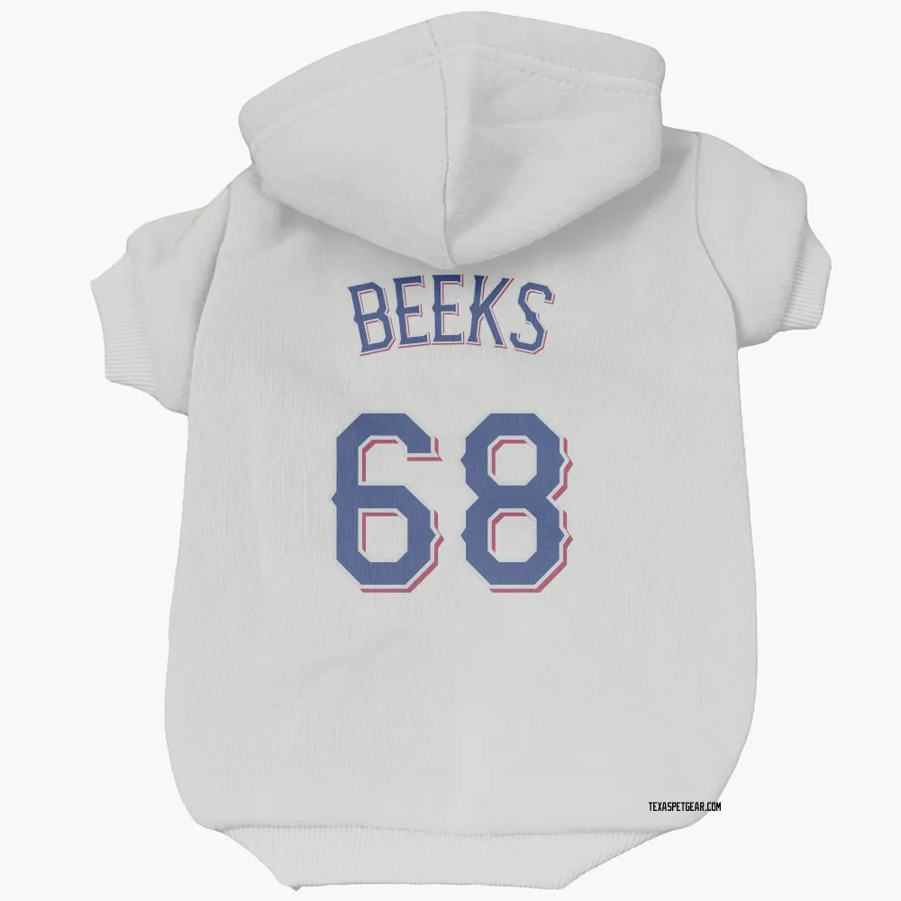 Texas Rangers Jalen Beeks White Pet Hoodie for Dog & Cat