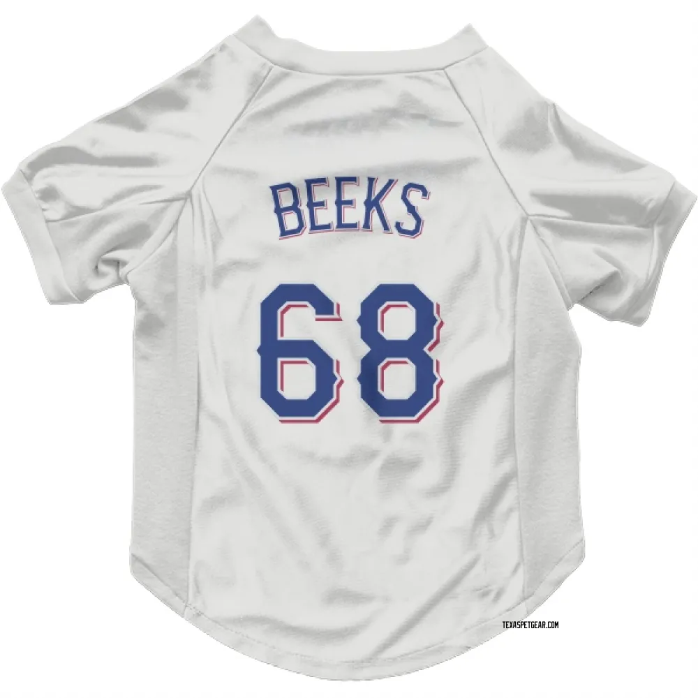 Texas Rangers Jalen Beeks White Pet Jersey for Dog & Cat