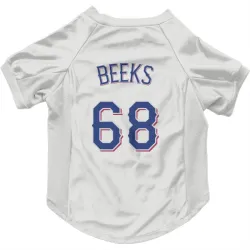 Texas Rangers Jalen Beeks White Pet Jersey for Dog & Cat