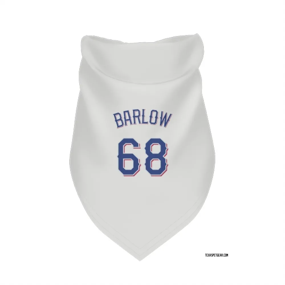 Texas Rangers Joe Barlow White Pet Bandana for Dog & Cat