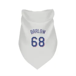 Texas Rangers Joe Barlow White Pet Bandana for Dog & Cat