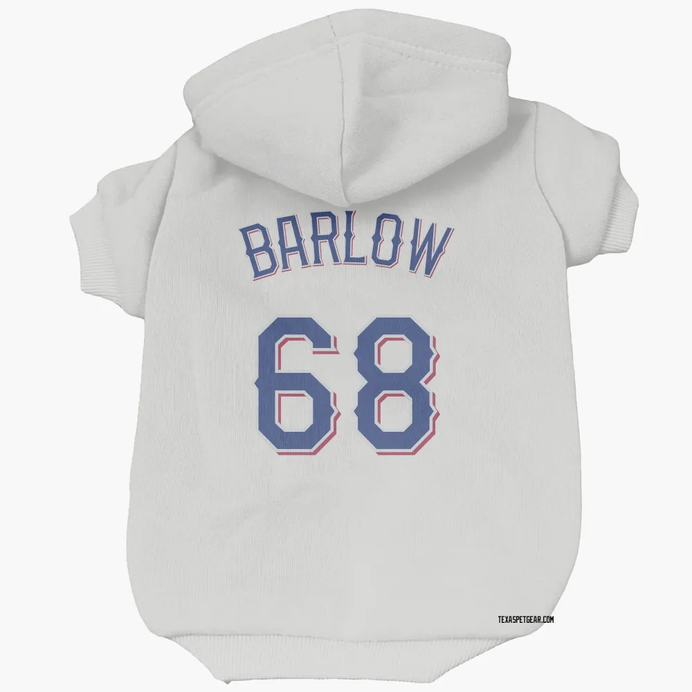 Texas Rangers Joe Barlow White Pet Hoodie for Dog & Cat